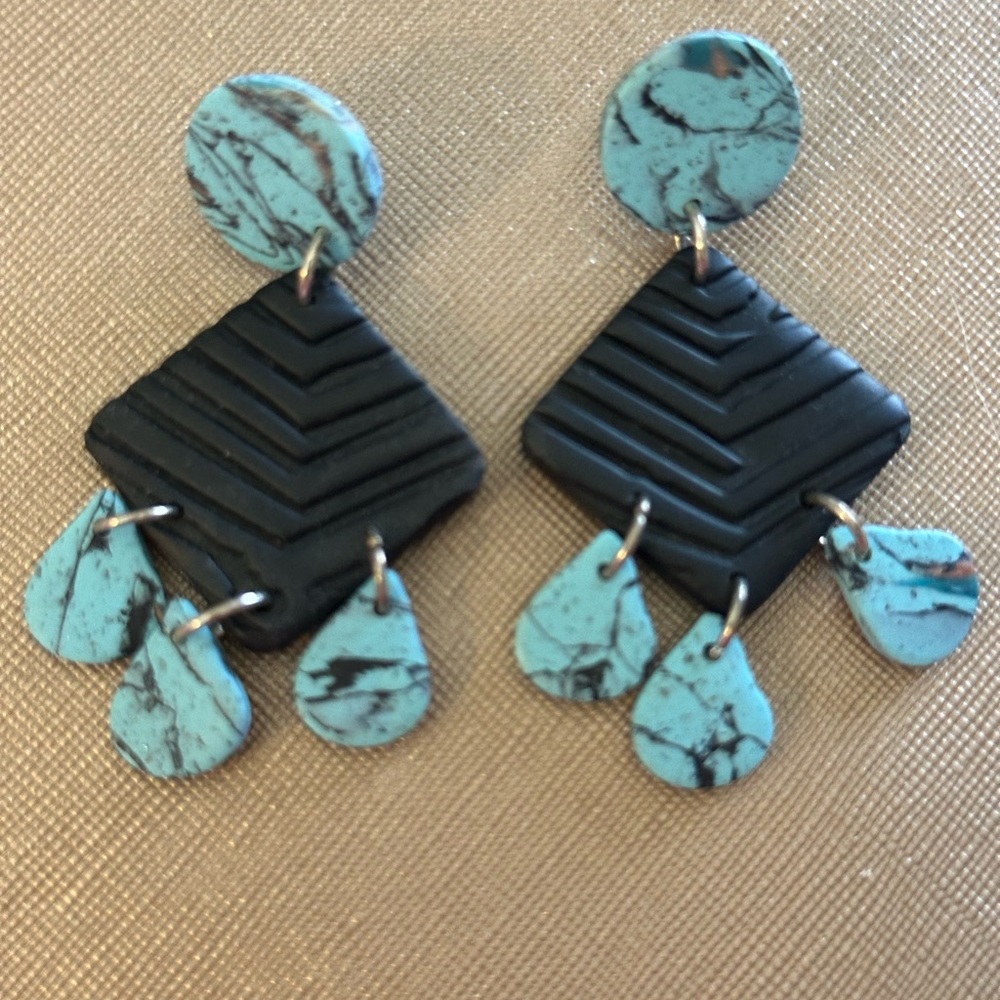 Clay Stud Dangling Earrings